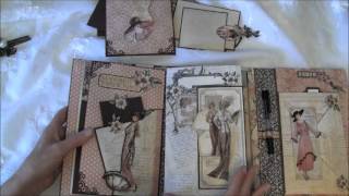 Graphic 45 A Ladies Diary year book journal  mini album  tutorial [upl. by Eibbed]