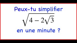 Peuxtu simplifier cette racine carrée en une minute [upl. by Nesyla803]