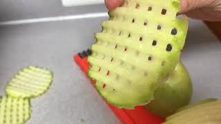 Cooking Crisscut Potato Fries with a Waffle Potato Cutter [upl. by Anadal]