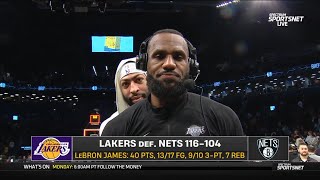 LeBron James PostGame Interview  Los Angeles Lakers vs Brooklyn Nets [upl. by Idou]