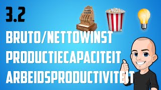 32  Hoe bereken je brutowinst en nettowinst Wat is productiecapaciteit en arbeidsproductiviteit [upl. by Chadwick]