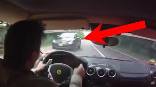 Guy Almost Ruins Ferrari During Test Drive [upl. by Enoyrt689]