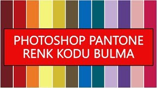 PHOTOSHOP PANTONE KODU BULMA [upl. by Artemed]