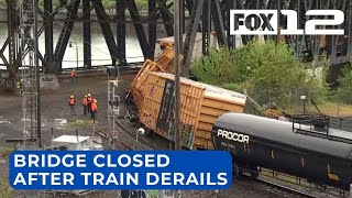 Train derailment shuts down Steel Bridge [upl. by Aseel350]