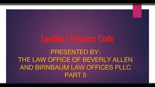 City of TacomaLandlord Fairness Code Pt 5 [upl. by Akehsar]