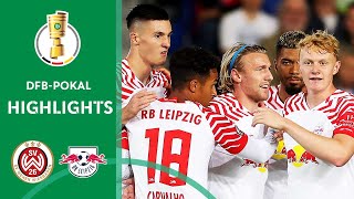 Šeškos brace secured win  WehenWiesbaden vs RB Leipzig 23  Highlights  DFBPokal First Round [upl. by Tavie]