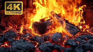 🔥 Cozy Fireplace 4K 12 HOURS Ambient Fireplace for Yoga and Relaxation Sessions Fire Sounds [upl. by Nael]