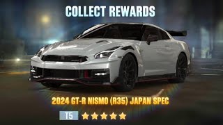 CSR2  Season 191  Prize Car Nissan 2024 GTR NISMO R35 Japan Spec 🟡 [upl. by Rediah]