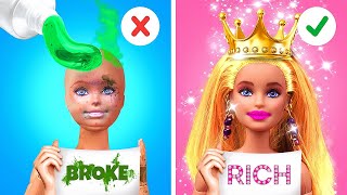 From Broke to Rich with a Doll Makeover We Adopted a Poor Doll [upl. by Schwing]