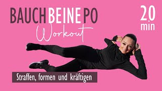 BAUCH BEINE PO WORKOUT  ohne Equipment  ohne Wiederholungen  30 MINUTEN [upl. by Etom]