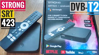 STRONG SRT423 💥 DVBT2 DVBC amp AndroidTV Box 💥 [upl. by Eldrida]