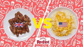 British Christmas Food Vs American Thanksgiving Food  Presented By BuzzFeed amp Franks [upl. by Arim]