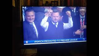 IPSWICH TOWN PROMOTED TO PREMIER LEAGUE  AFTER FULL TIME [upl. by Dodie]