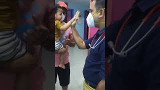 pulled elbow in a child and Manual reduction [upl. by Nerin]