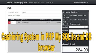 Cashiering System in PHP My SQLite and DB browser [upl. by Kiley946]