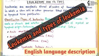 Leukemia and typessummarized formin english language [upl. by Alegnad]