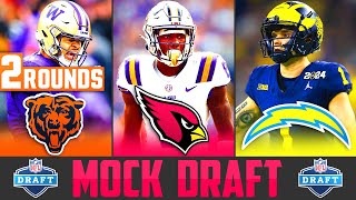 2024 NFL Mock Draft 2 Rounds  NFL Mock Draft with Trades  Post Free Agency NFL Mock Draft [upl. by Esalb]