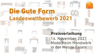 Die Gute Form NRW 2021  Preisverleihung in der Messe Essen [upl. by Lemar]