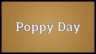 Poppy Day Meaning [upl. by Favianus]