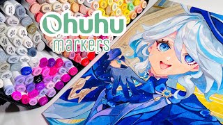 OHUHU Oahu 200 COLORS  the BEST markers Ive ever used  feat Genshin Impacts Furina [upl. by Ocirred]