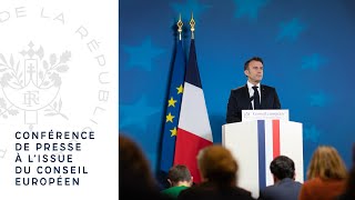 Conférence de presse du Président Emmanuel Macron à lissue du Conseil européen [upl. by Lrem]