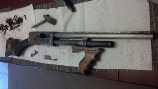 Browning Auto 5 Rusted Whippet gun Video 16 Modifications begin barrel chopped stock cut [upl. by Medorra]