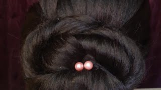 Easy bun hairstyle 👌 ll new trick bridal hairbun 👌ll [upl. by Atinoj721]