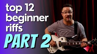 You need to play these 12 MORE beginner guitar riffs  WITH TAB [upl. by Akkire]