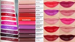 Maybelline Superstay Matte Ink Liquid Lipsticks  Lip Swatches amp Review [upl. by Frayda585]