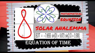 Equation of TIME to plot Solar ANALEMMA [upl. by Elamor]