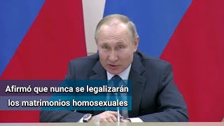 Mientras yo sea presidente no habrá matrimonio homosexual en Rusia Putin [upl. by Doralynn]