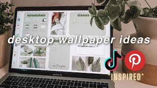 LAPTOP DESKTOP WALLPAPER IDEAS tiktok macbook customization background aesthetic canva tutorial [upl. by Nadnal]