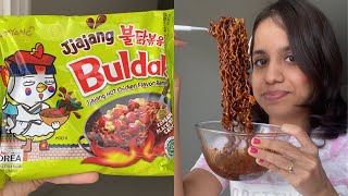 Black bean noodles review  Samyang noodles review  So Saute [upl. by Cave]