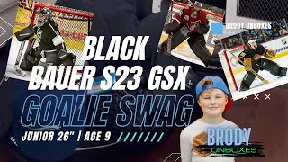 S23 GSX BAUER GOALIE GEAR  JUNIOR  9 YEAR OLD  ALL BLACK [upl. by Xella]