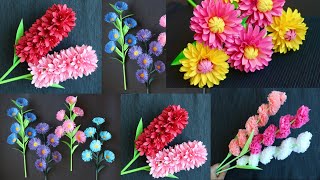 4 Types of Paper Flowers  How To Make Paper Flowers  Paper Craft [upl. by Akierdna]