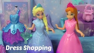 Elsa and Anna Magiclip Dolls Go Dress Shopping at Periwinkles Crystal Boutique [upl. by Eek898]