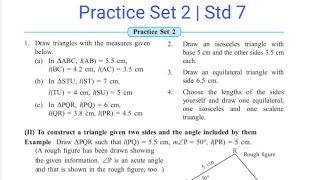 Practice Set 2  Geometrical construction  Std 7  Maths  Maharashtra Board [upl. by Florri]