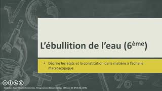 Lébullition de leau 6ème [upl. by Einreb918]