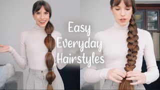 EASY EVERYDAY HAIRSTYLES FOR LONG HAIR [upl. by Zohar703]