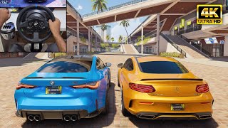 BMW M4 G82 amp Mercedes C63 AMG  The Crew Motorfest  Thrustmaster T300RS gameplay [upl. by Hannahsohs]