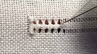 HAND EMBROIDERY  How to make Hardanger 03 [upl. by Refinnaj]