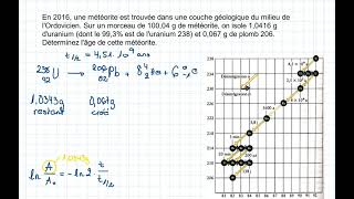 Datation au Plomb exemple dexercice [upl. by Schreibe]