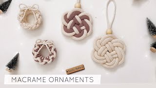 DIY MACRAME ORNAMENTS  EASY MACRAME CHRISTMAS ORNAMENTS [upl. by Idac]