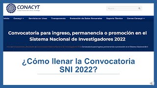 ConvocatoriaSNI2022 [upl. by Armmat]