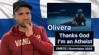 Reaction 🇫🇮 Olivera  Thank God I’m an Atheist UMK22  Eurovision 2022 Finland [upl. by Crescint775]