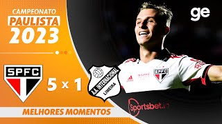 SÃO PAULO 5 X 1 INTER DE LIMEIRA  MELHORES MOMENTOS  9ª RODADA DO PAULISTA 2023  geglobo [upl. by Noicnecsa]