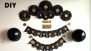 Graduation Party Decoration Ideas at Home  DIY Paper Backdrop for Graduation [upl. by Assiled]