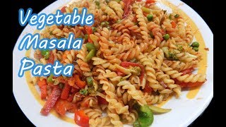 Indian style vegetable masala pasta recipe  Spicy masala pasta in bengali [upl. by Anitrebla]