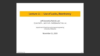 ECE 459 Lecture 10 Reentrancy [upl. by Erdnassak]