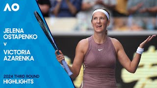 Jelena Ostapenko v Victoria Azarenka Highlights  Australian Open 2024 Third Round [upl. by Val4]